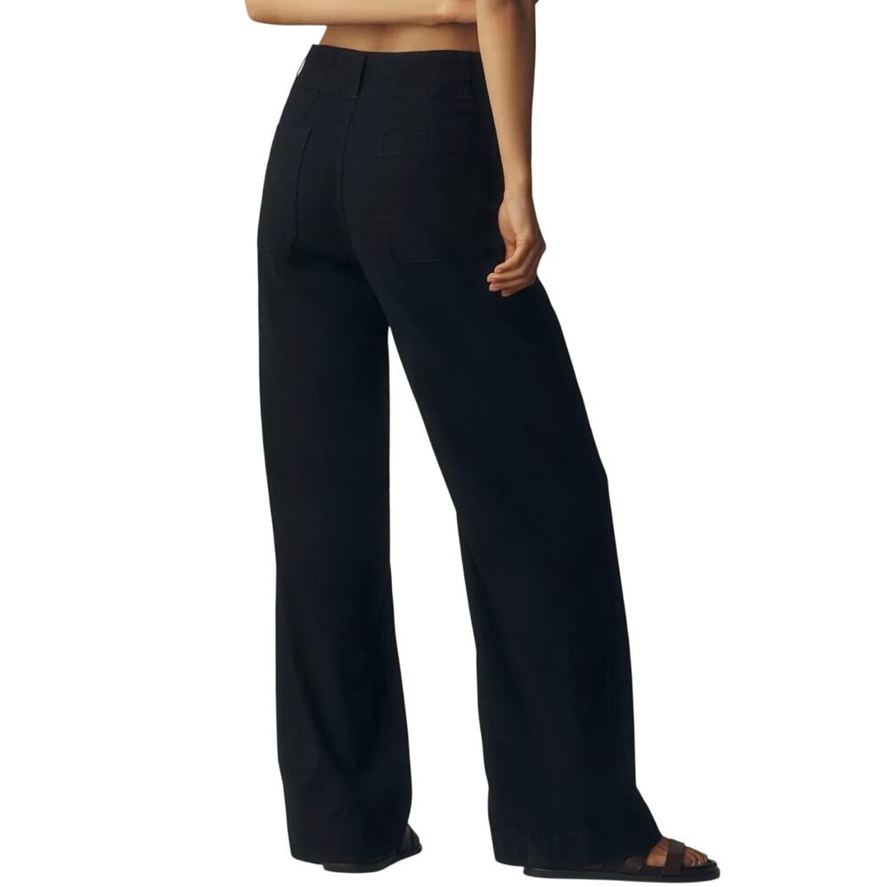 Maeve The Colette High-Rise Wide-Leg Full Length Pants Women's 31 Black NEW - Picture 4 of 8